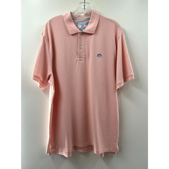 Southern Tide Men's Light Pink Cotton Stretch Short Sleeve Polo Shirt Size Large - Picture 1 of 9